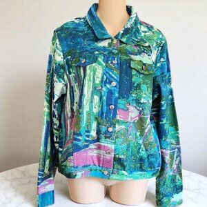 Orientique Naturally Australian Colorful Abstract Print Jacket Cotton stretch